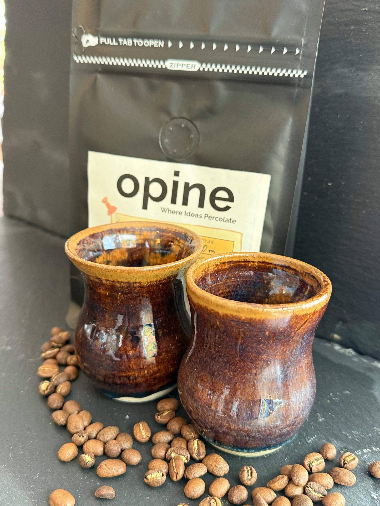 Coffee + 2 handcrafted artisanal espresso cups